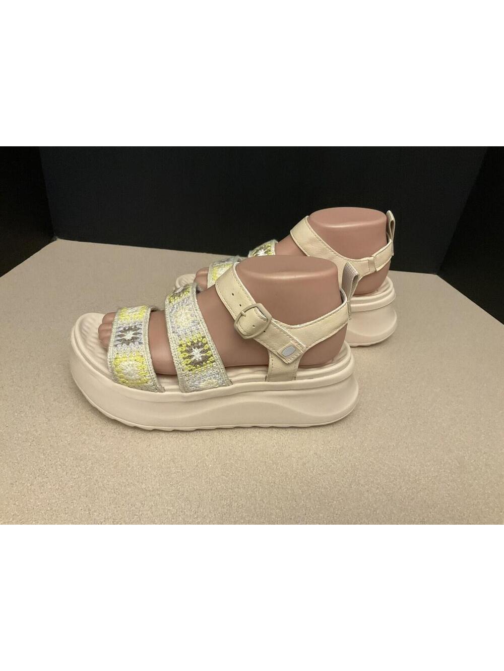 New! Womens Hey Dude Delray Buckle Cottage Crochet Egret Lavender Sandals. SZ 8